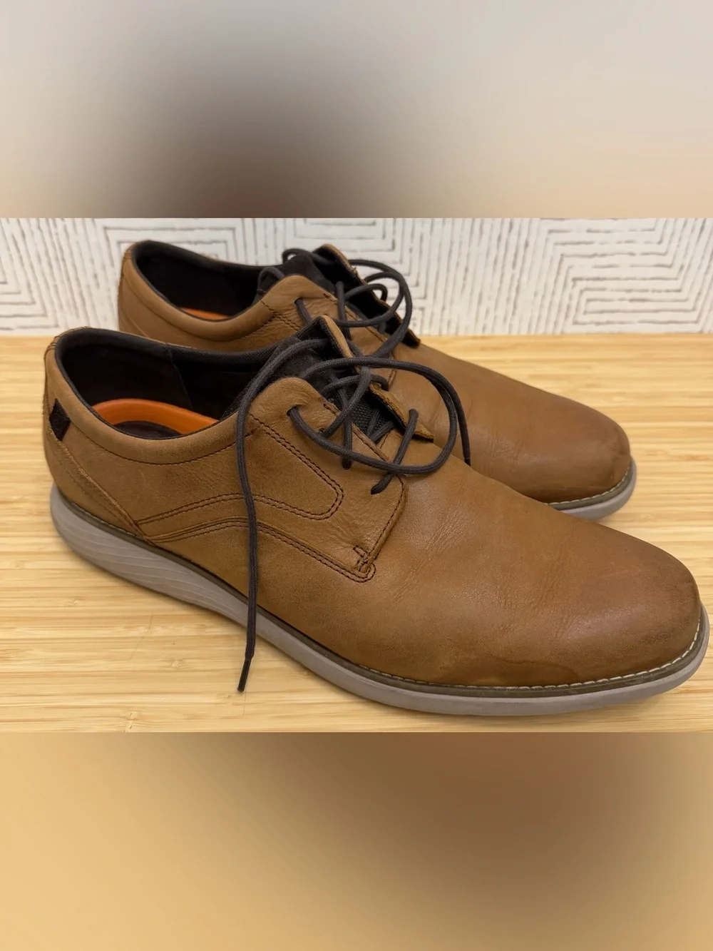 Rockport Men's Brown Leather Lace-Up Oxfords